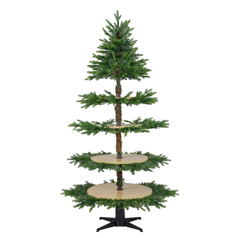 Gymax 6.4 FT Rotating Christmas Tree w/ 280 Branch Tips 220 LED Lights
