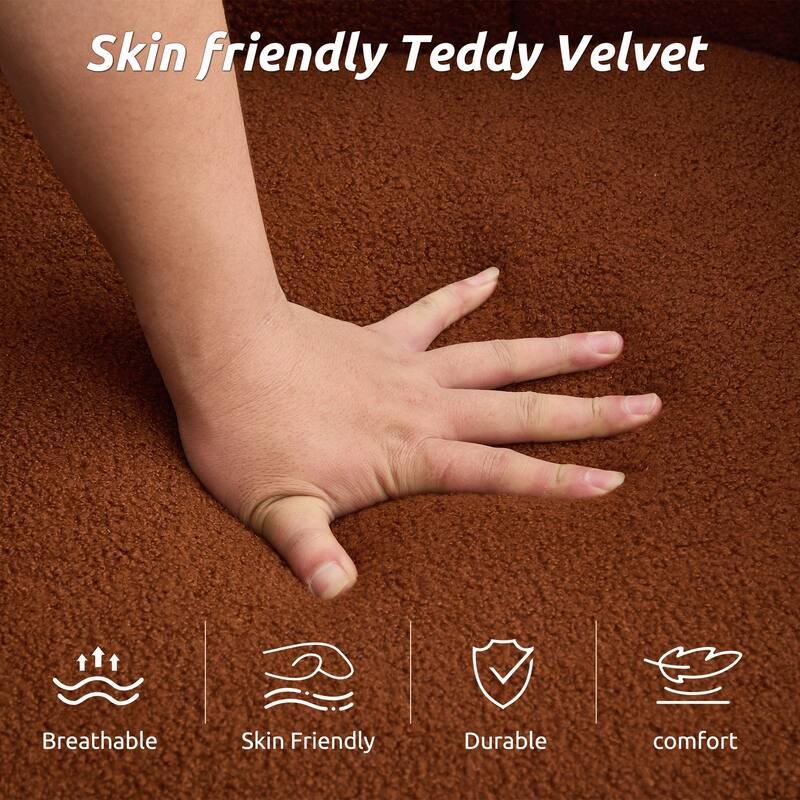 Swivel Upholstered Barrel Chair, Round Armchairs with Curved Backrest, Comfy Accent Chair with Thickened Cushion