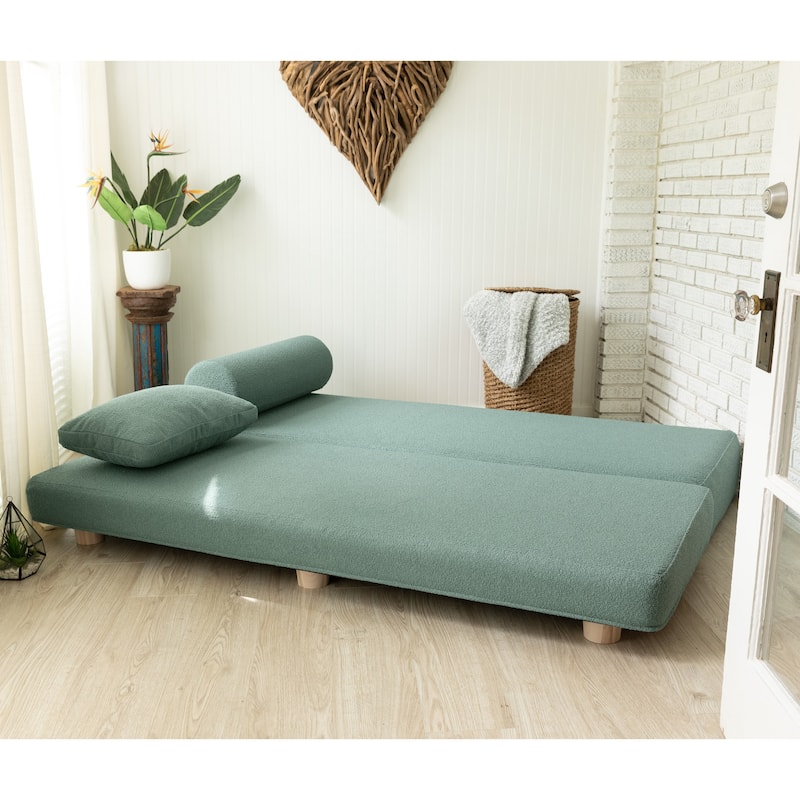 Jaxx Avida Daybed - Fold Out Queen Sleeper - Premium Boucle: Sleek and Modern Lounge for Relaxing and Overnight Guests