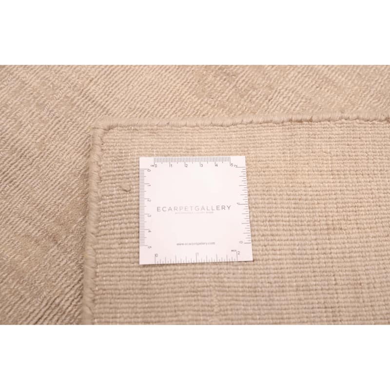 ECARPETGALLERY Hand Loomed Kashkuli Gabbeh Light Khaki Wool Rug - 9'11 x 13'0