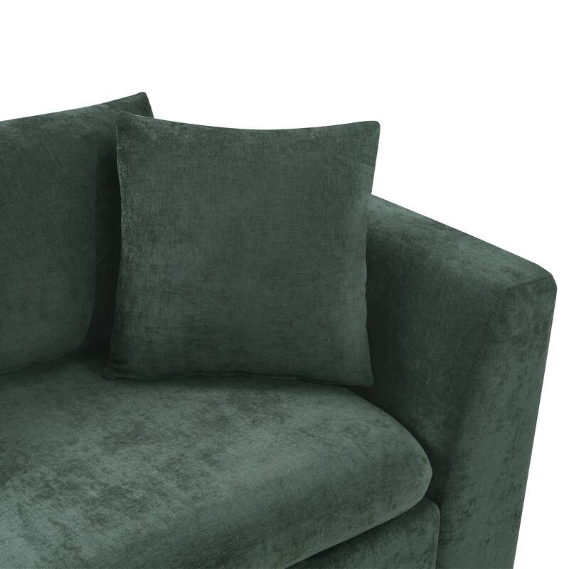 Chenille Upholstered Cloud Sofa L-Shaped Couch with Chaise Lounge & Storage