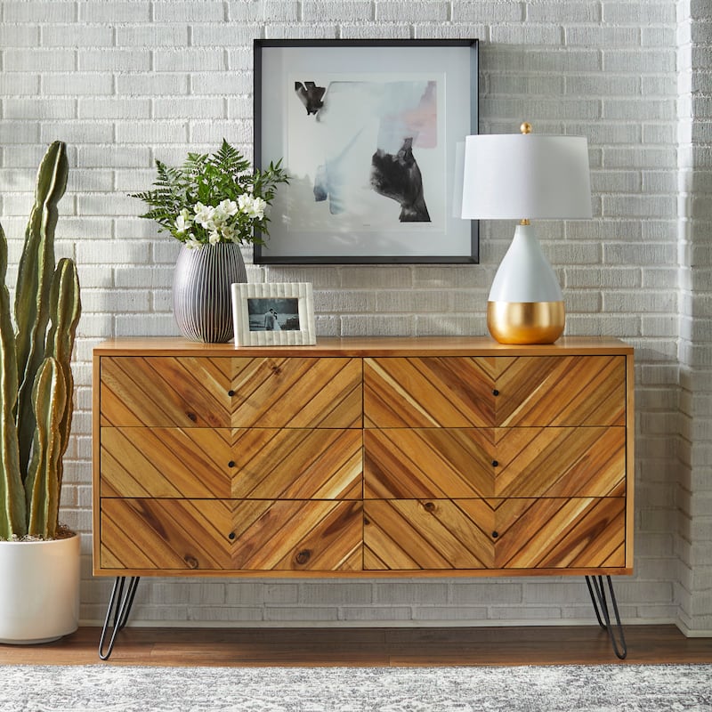 Lifestorey Alexandria 6-Drawer Dresser - Oak