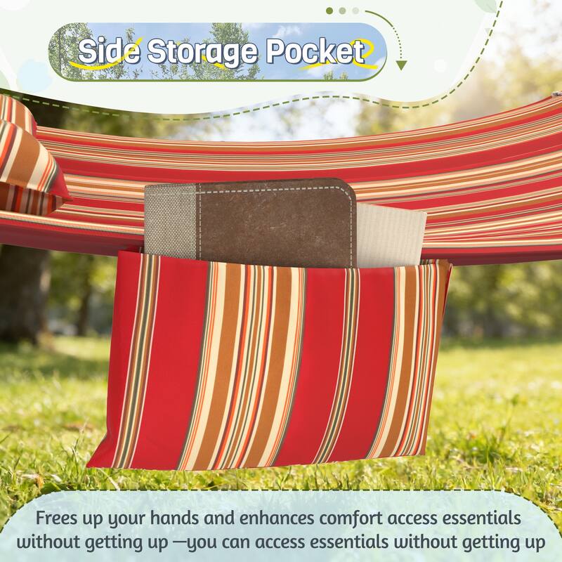 EROMMY Modern Portable Hammock, Hand-Woven Ropes, Anti-Tipping Design for Backyards, Beaches & Campsites