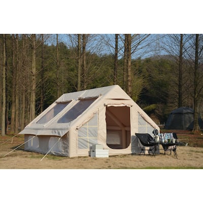 9.8 x13ft Inflatable Camping Tents with Hand Pump, Air Glamping Tents, Easy Setup Waterproof and Windproof Blow up Tent