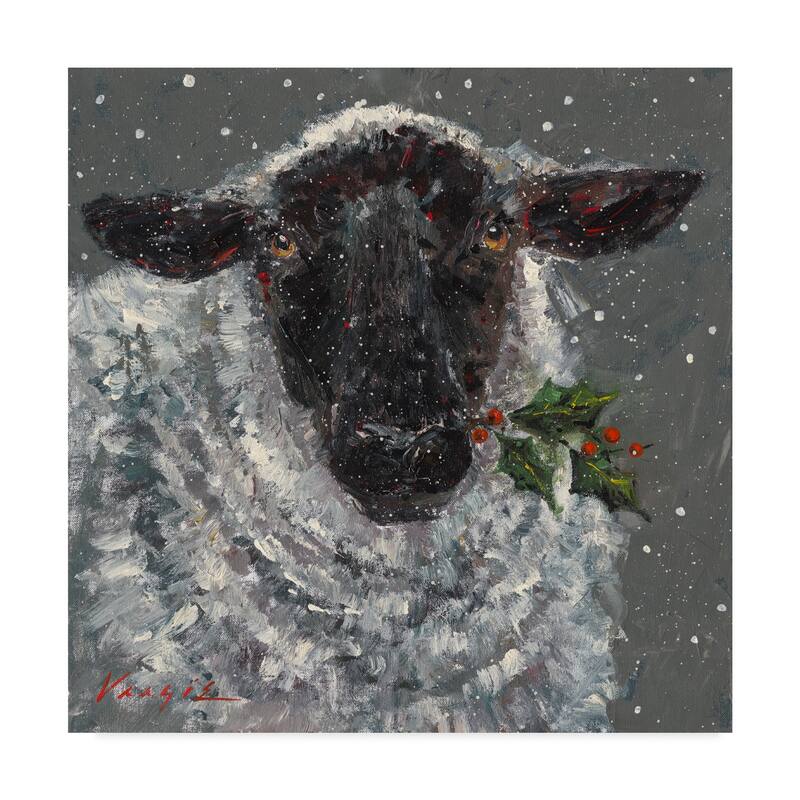 Mary Miller Veazie 'Wren The Christmas Sheep' Canvas Art