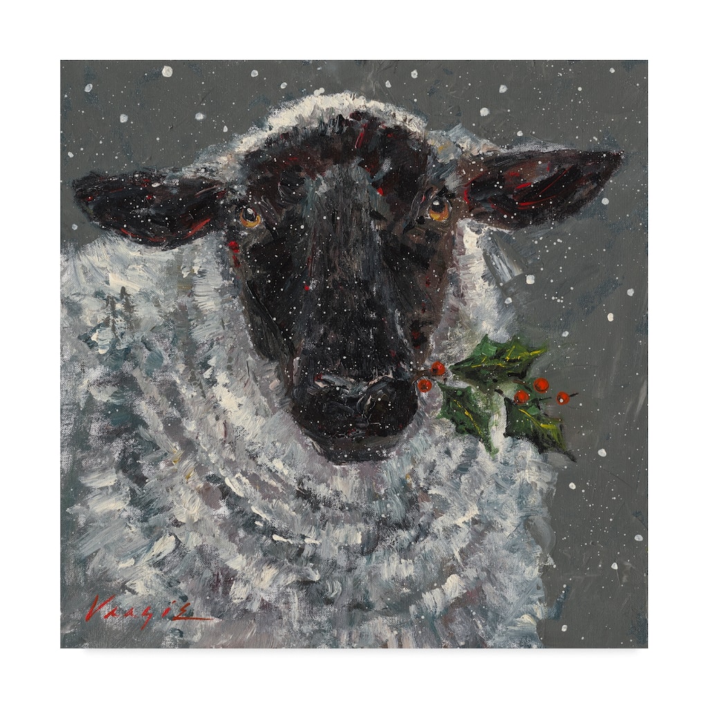 Mary Miller Veazie 'Wren The Christmas Sheep' Canvas Art