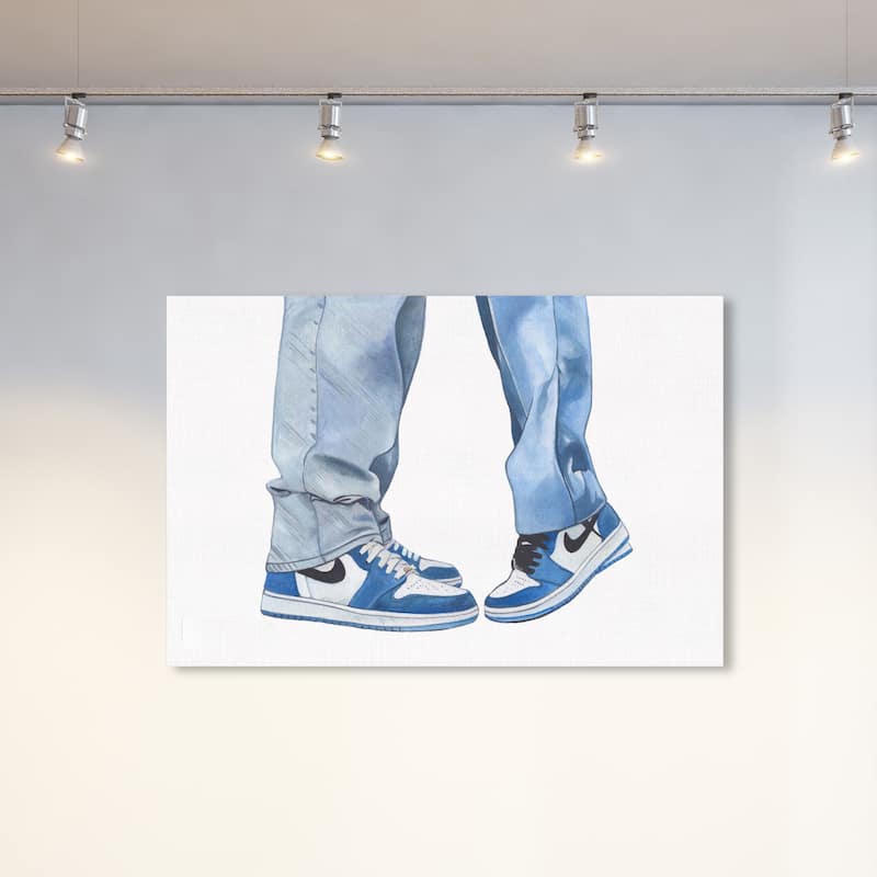 Wynwood Studio Fashion and Glam Blue Valentine Blue and Modern & Contemporary Wall Art Canvas Print - 30 x 45