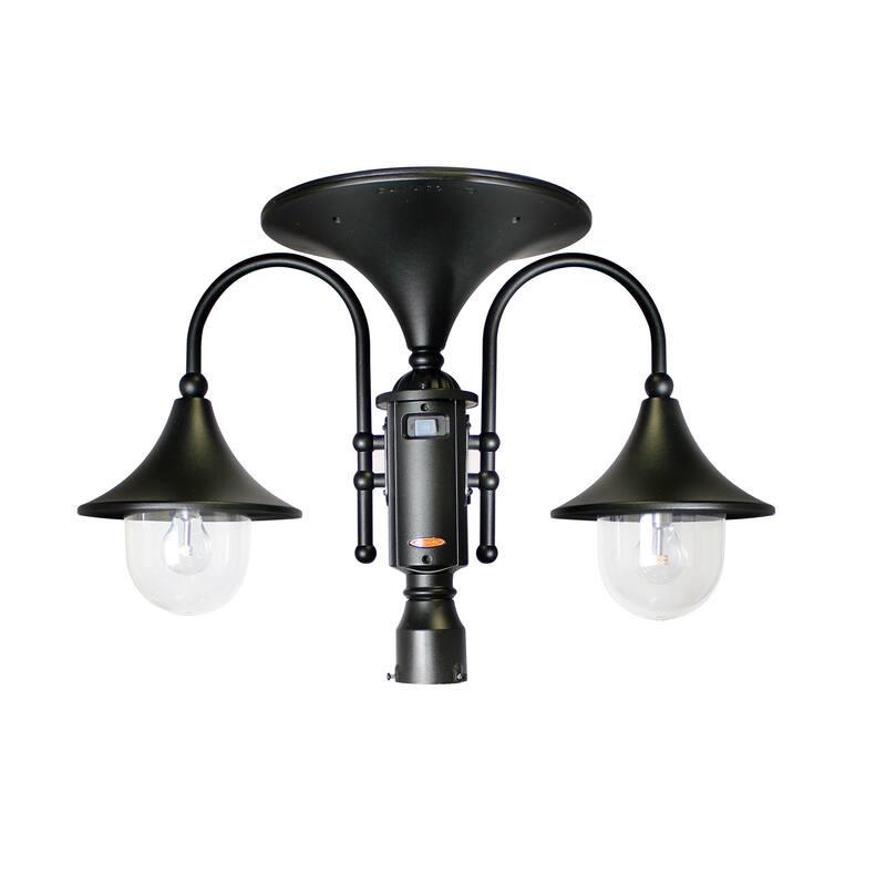 Everest II Commercial Solar Double Lamps - Black