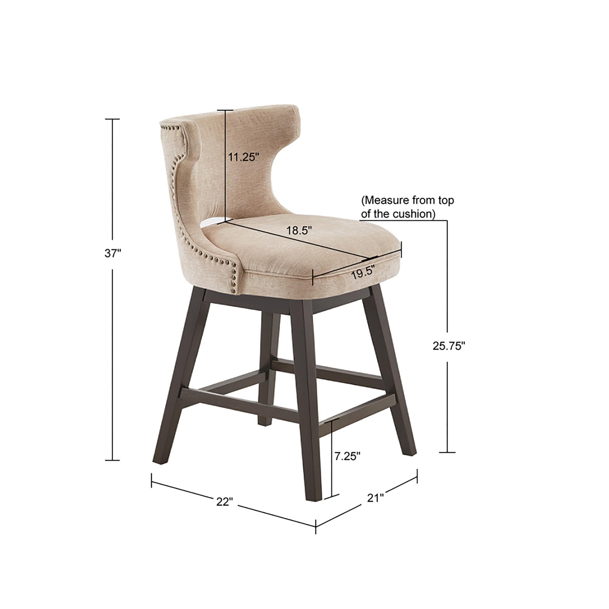 Madison Park Janet 360 degree Swivel Counter Stool On Sale Bed