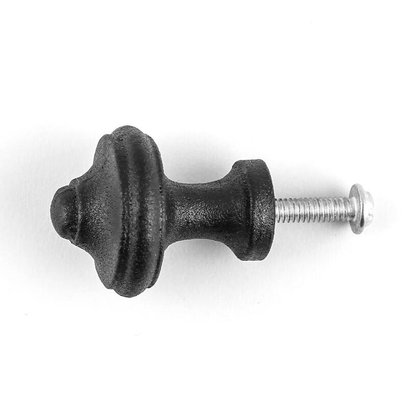 Black Wrought Iron Cabinet Knob 1" Diameter 1 3/8" projection, Screw Included Renovators Supply