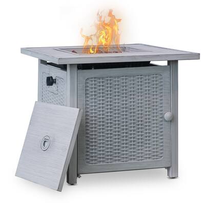 28" Gas Fire Pit Table 50,000 BTU Square Outdoor Gas Firepits
