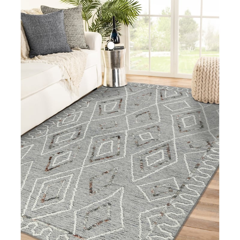Bakari Tania Hand-Hooked Wool Area Rug - 2' x 3' - Grey