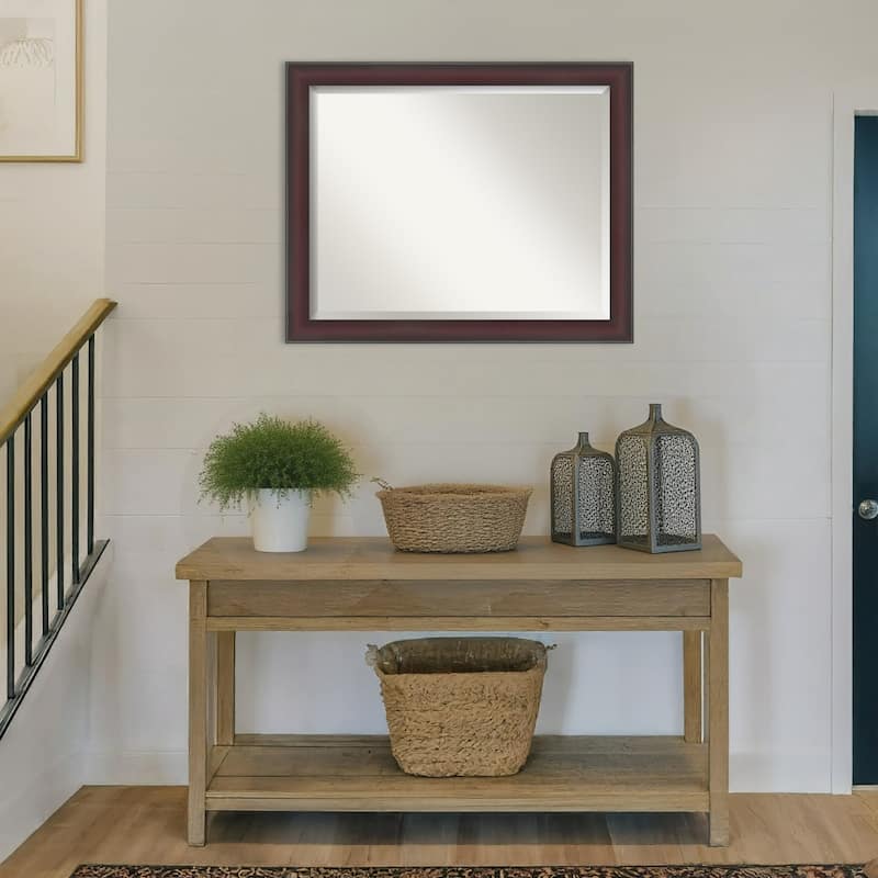 Grand Narrow Beveled Framed Wall Mirror