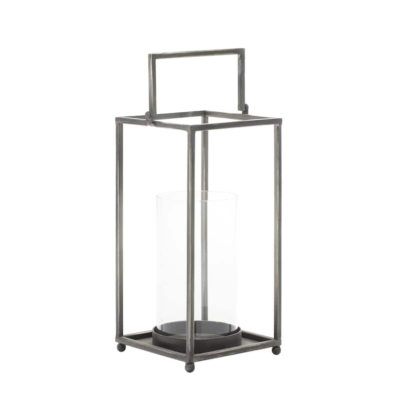 Metal Decorative Candle Lantern - Black - Roche River Decor