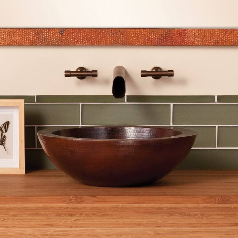 Laguna Hand Hammered Copper Vessel Bathroom Sink