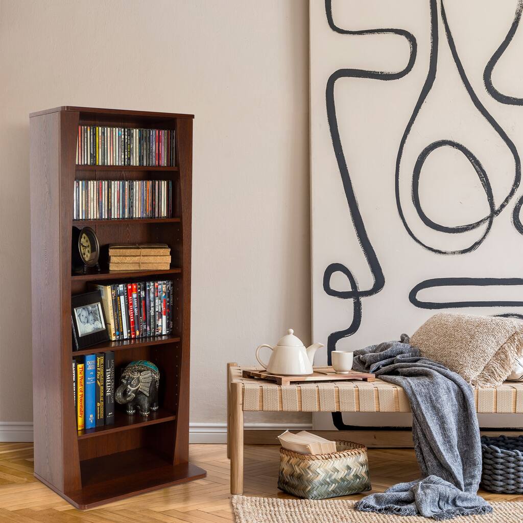 Industrial Particle Board Storage Cabinet with 7-Open Shelves for Living Room, Bed Room, Office, Muti-Function Bookcase