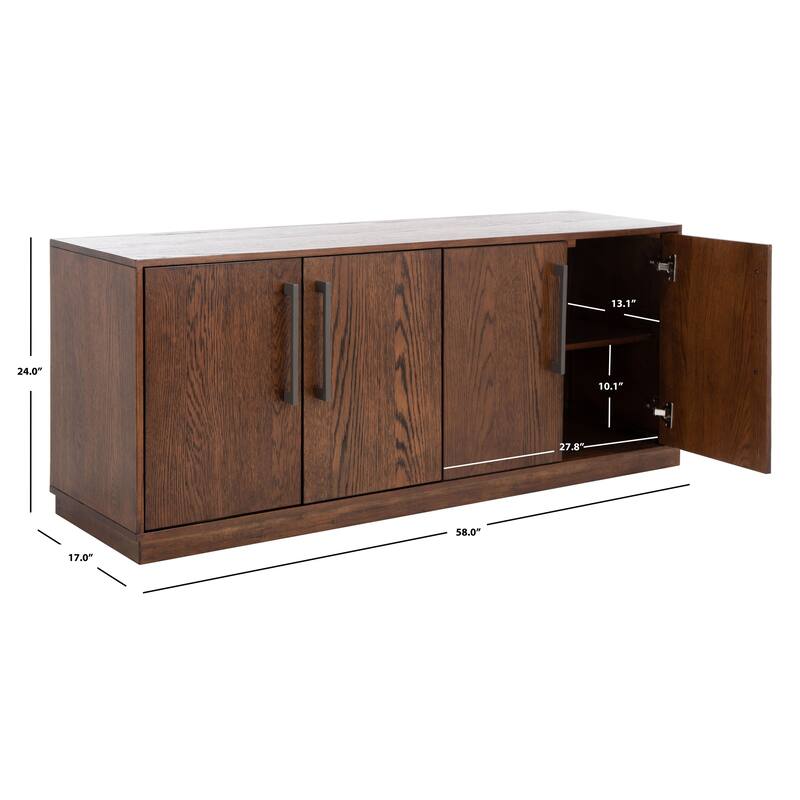 SAFAVIEH Couture Amadea 4 Door Media Stand - 58 In W x 17 In D x 24 In H - 58Wx24Dx17H