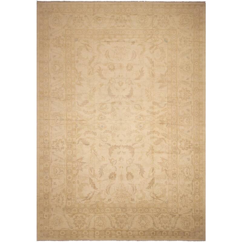 Classic Ziegler Linnea Ivory/Ivory Wool Rug 12'5'' x 18'0'' 12 ft