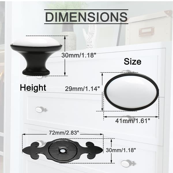 Shop 4pcs Ceramic Knobs Oval Pull Handle Furniture Drawer Tv