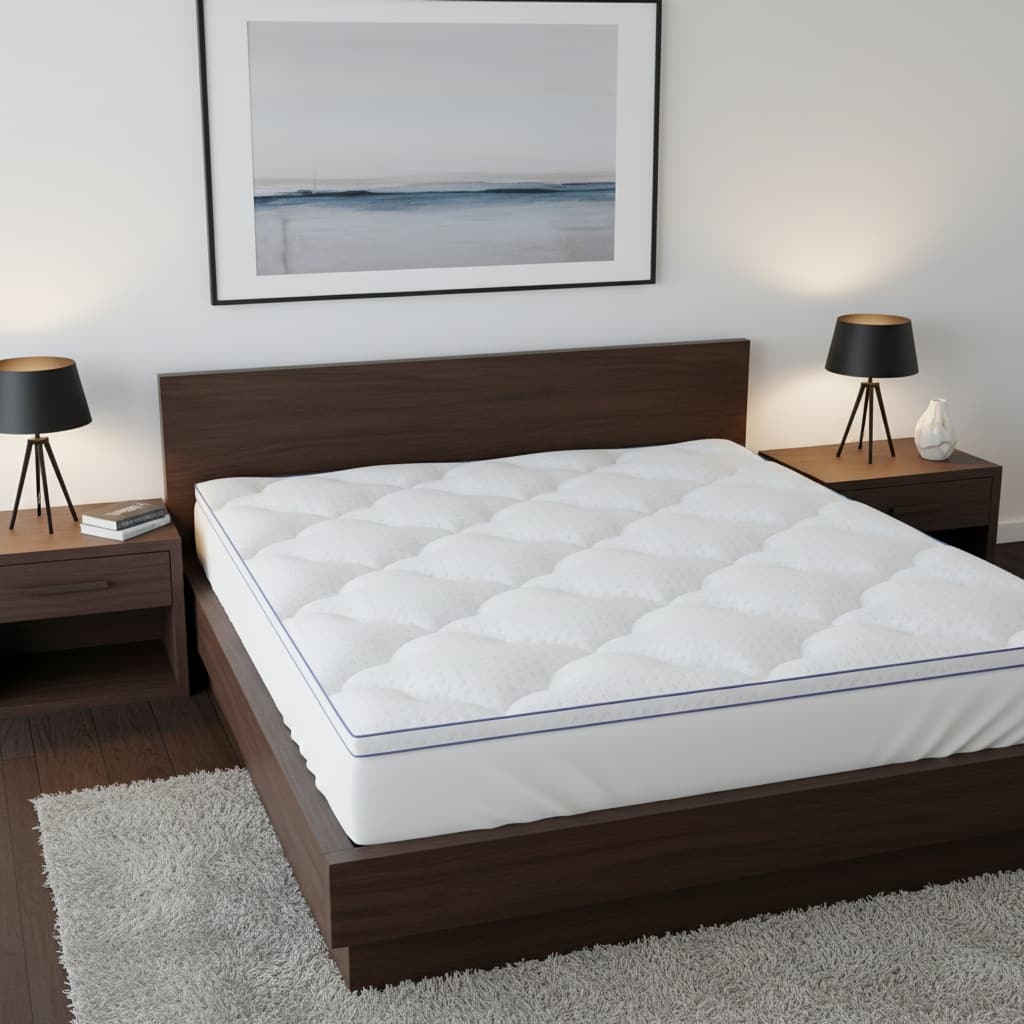 2" White Cotton Full Double Mattress Topper