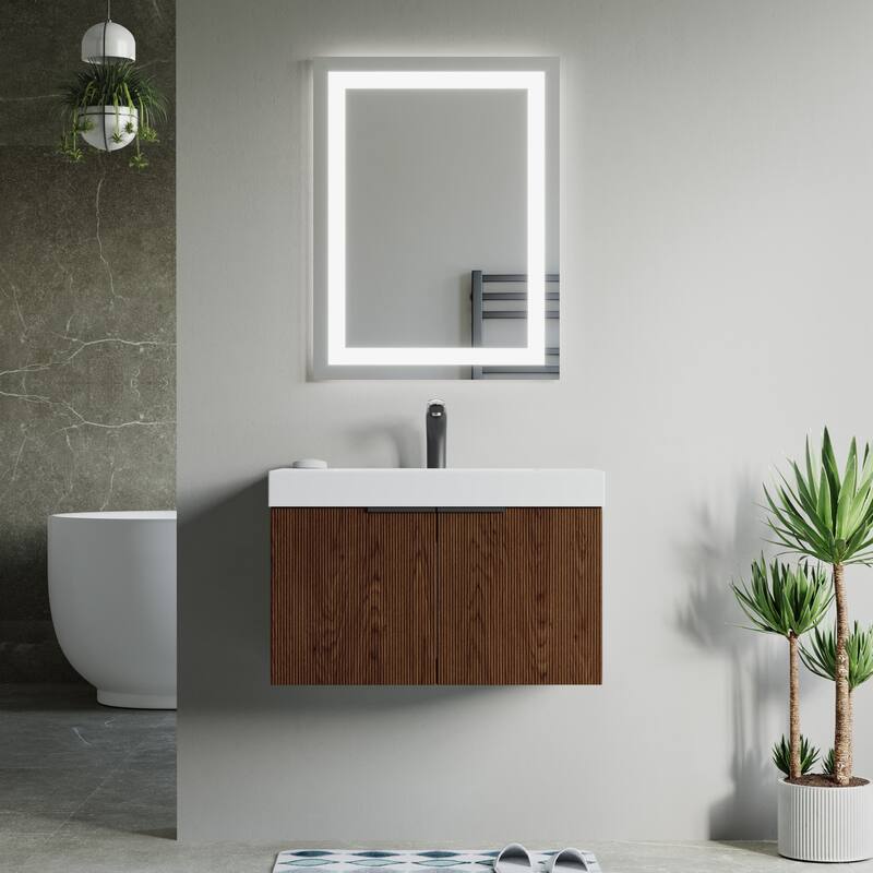 Dillon 30" Single Vanity Set - Walnut with Resin Basin