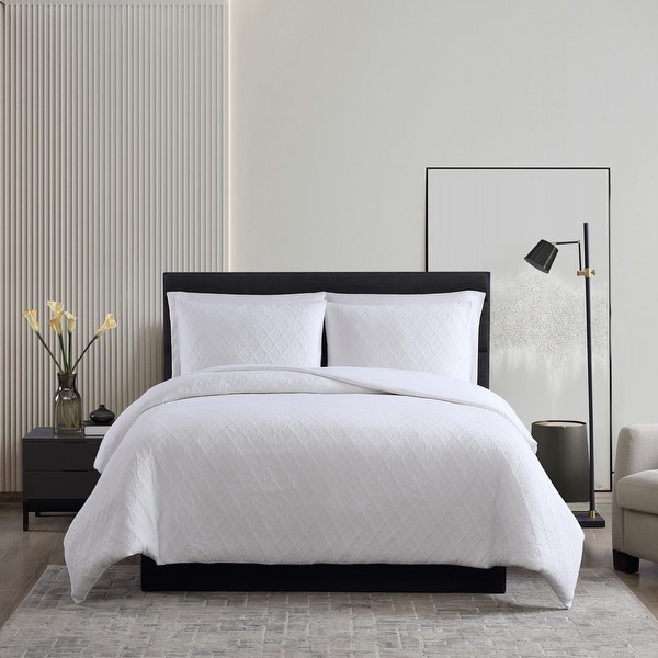 Vera Wang Double Diamond Matelasse White Comforter Set On Sale