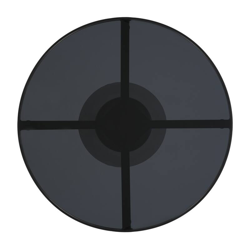 Christopher Knight Home - Lunaro Modern Marble Pattern Top/ Round Glass Top Round Side Table with Black Iron Base