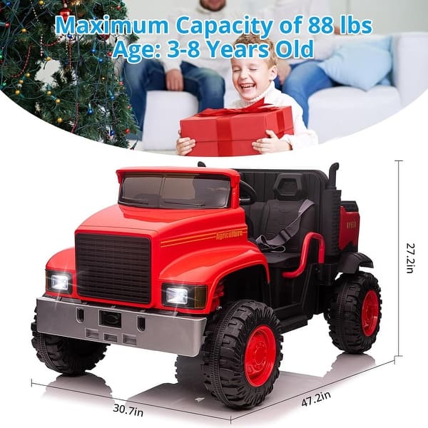 dimension image slide 3 of 4, 2 Seater Ride On Tractor Car, with Remote Control, Led Light, High/Low Speed