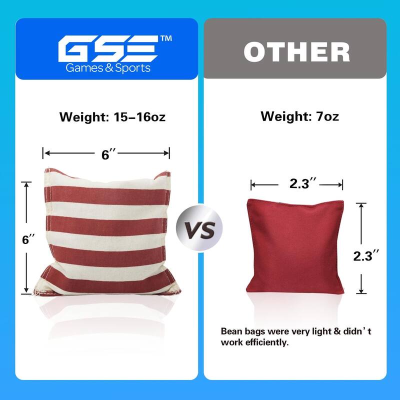 GSE™ Set of 8 Regulation Size Cornhole Bean Bags. Corn Hole Board Toss Game Replacement Bean Bags