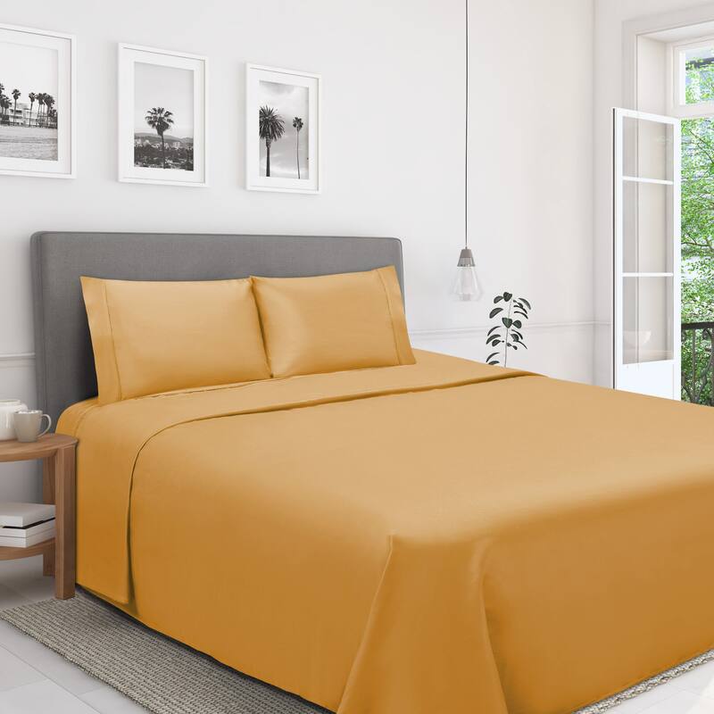 ﻿Superior 1200 Thread Count Egyptian Cotton Solid Bed Sheet Set