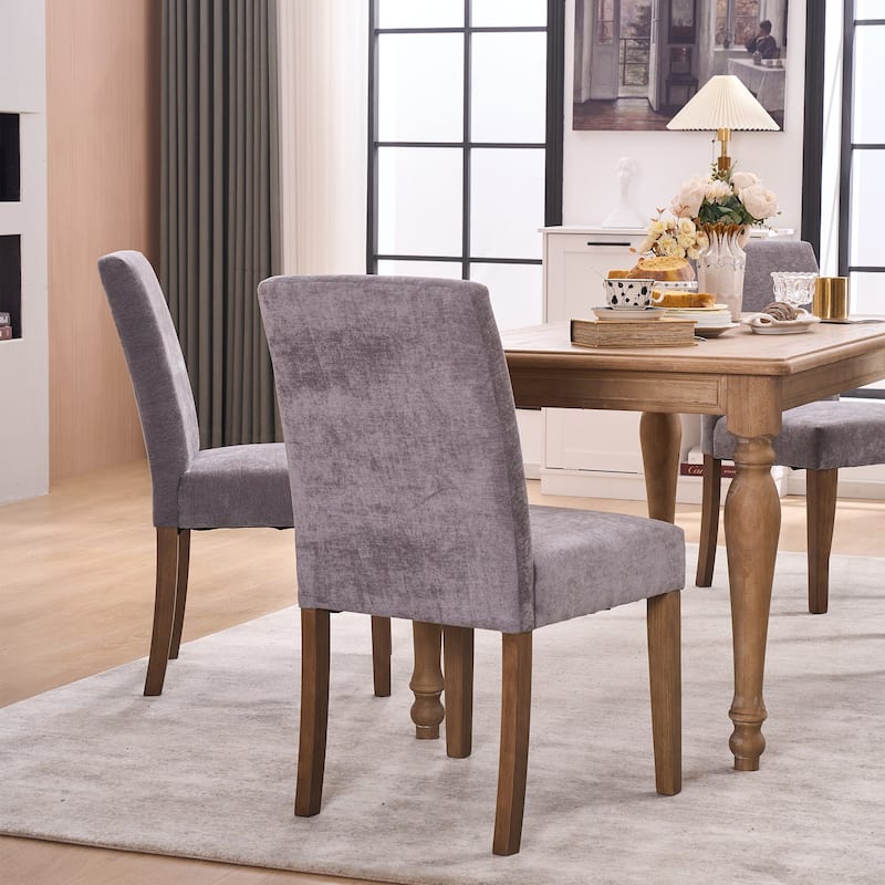 Boucle Fabric Upholstered Dining Chairs (Set of 2)