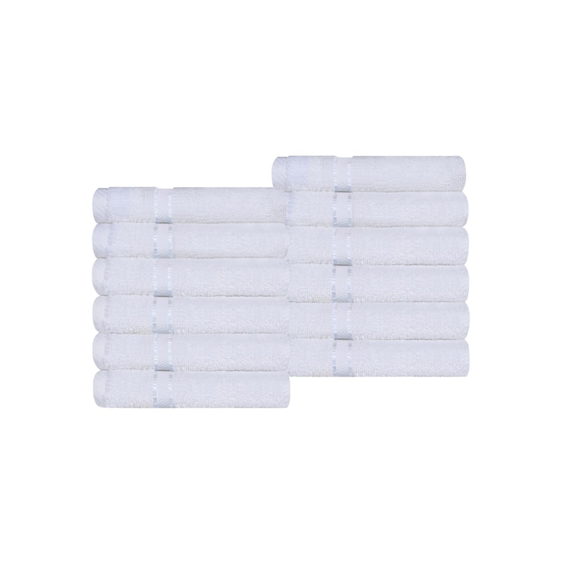 Turkish Cotton Heavyweight Washcloth Set of 12 by Superior