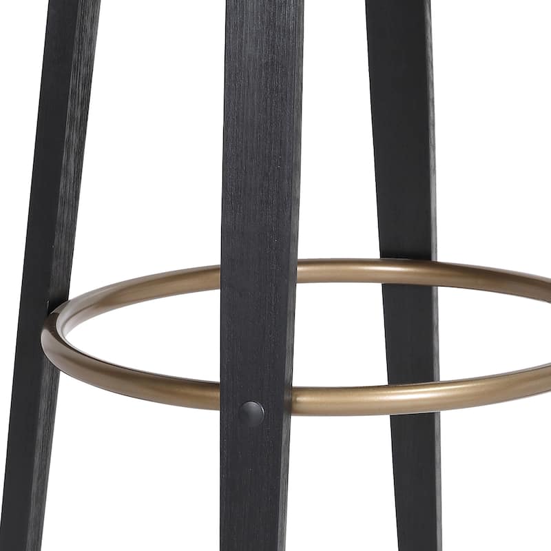 Topanga Modern Swivel Bar Stool, Upholstered Counter Height Chair with Bentwood Legs