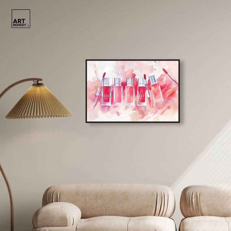Lip Gloss Splash Canvas by Art Remedy
