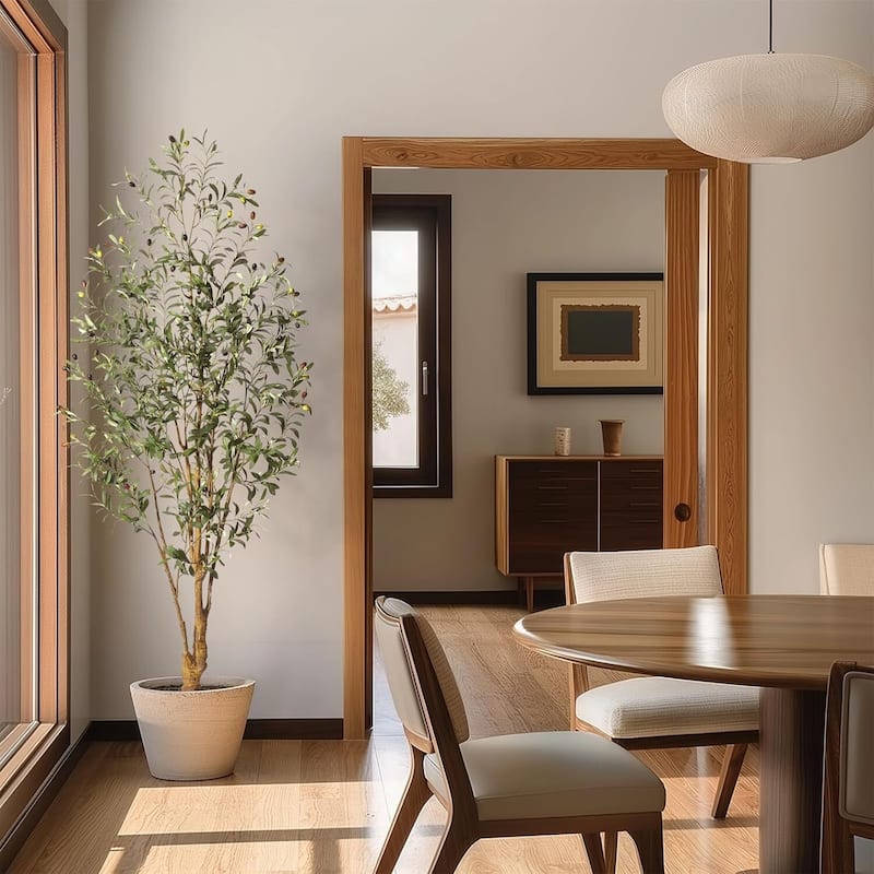 Tall Faux Silk Olive Tree for Home Office Living Room Floor Decor