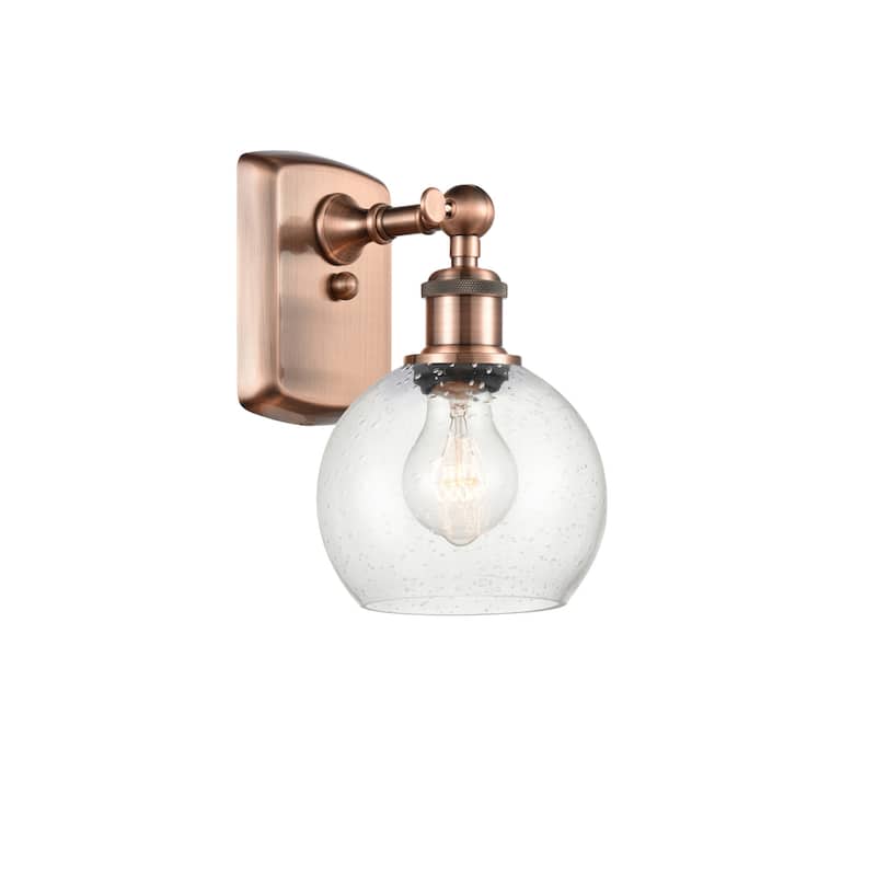 Innovations Lighting 516-1W-10-6 Athens Sconce Athens 10" Tall Wall - Antique Copper / Seedy