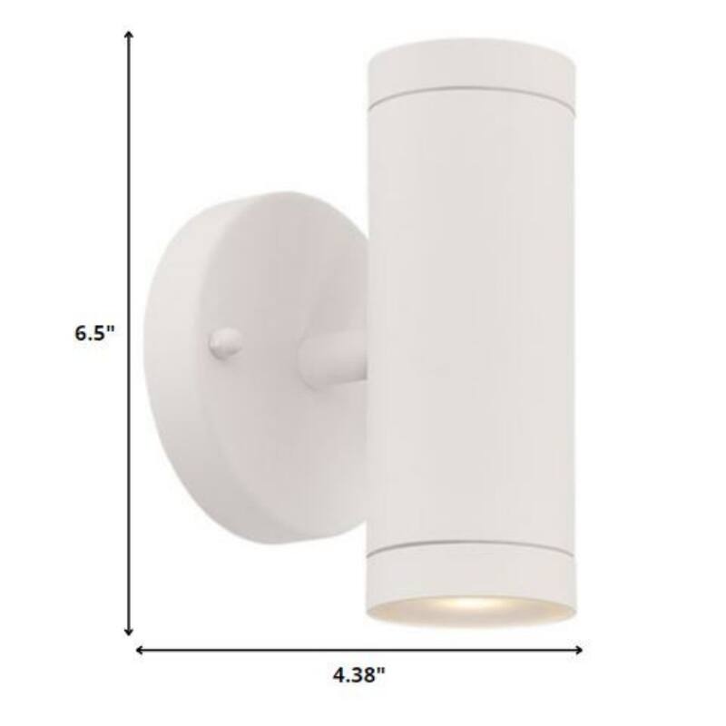 Metal Up Down Wall Sconce with LED Hardwired UV-Resistant - 4.63” x 4.38” x 6.5” (D x W x H)