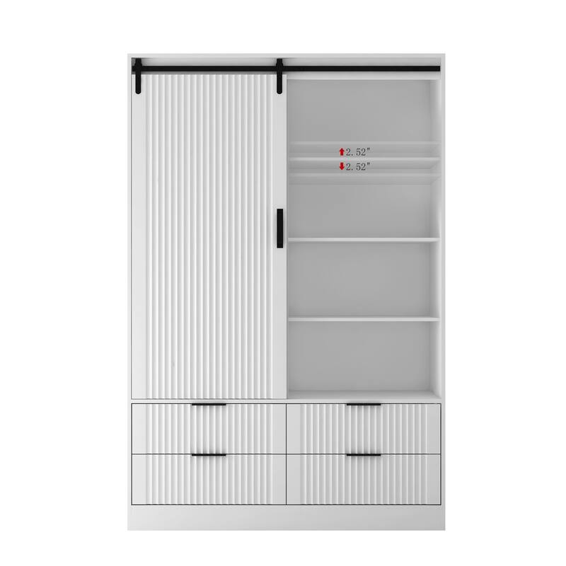 Storage Cabinet with Door Drawers Open Shelves