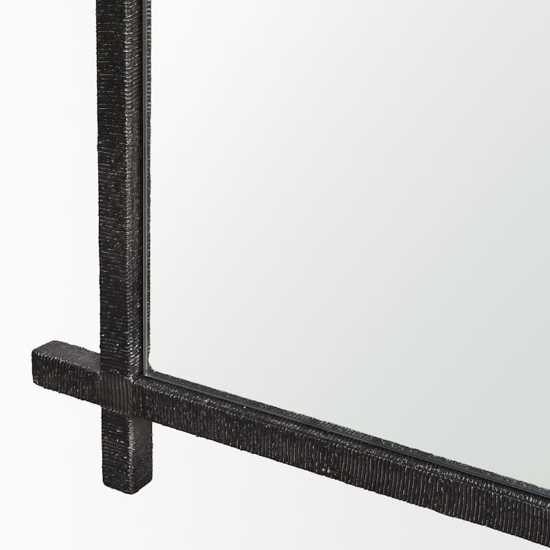 Tori Gunmetal w/ Textured Metal Cross Frame Wall Mirror -  31.5L x 1.0W x 70.5H