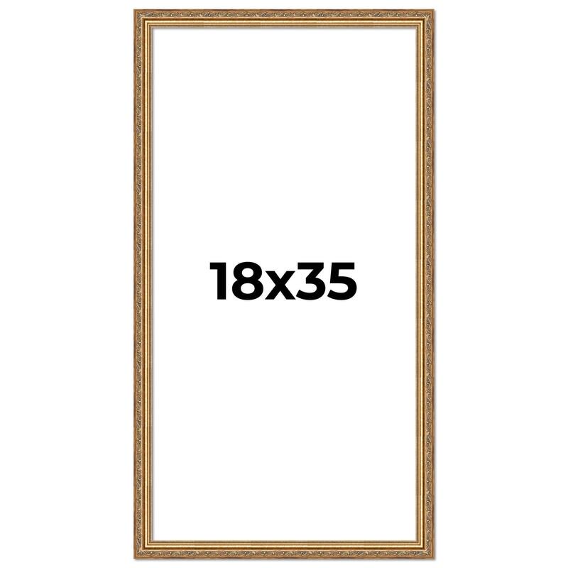 18x35 Frame Red Solid Wood Picture Frame Width 1.75 Inches | Interior Frame Depth 1 13/16 Inches