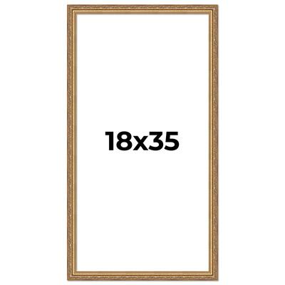 18x35 Frame Red Solid Wood Picture Frame Width 1.75 Inches | Interior Frame Depth 1 13/16 Inches