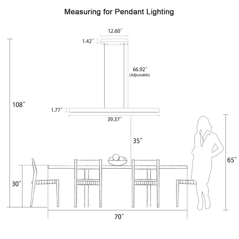 Starsky 1-Light Farmhouse Rustic Wooden Integrated LED Linear Kitchen Island Light 3000K Warm Light Chandelier