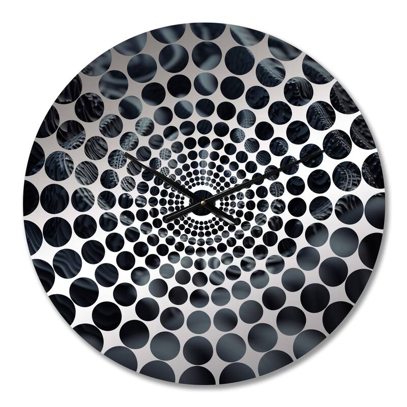 Designart "Through The Rabbit Hole Blue Labyrinth II" Abstract Geometric Clocks Modern Wall Clocks For Hallway Décor