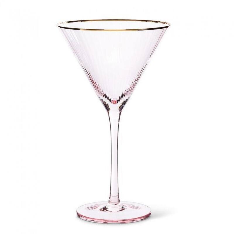 Optic Martini With Gold Rim Glass