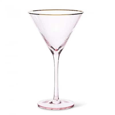 Optic Martini With Gold Rim Glass