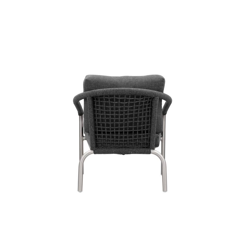 Phil 32 Inch Armchair, Slate Gray Rope Accent, Fade Resistant Cushions