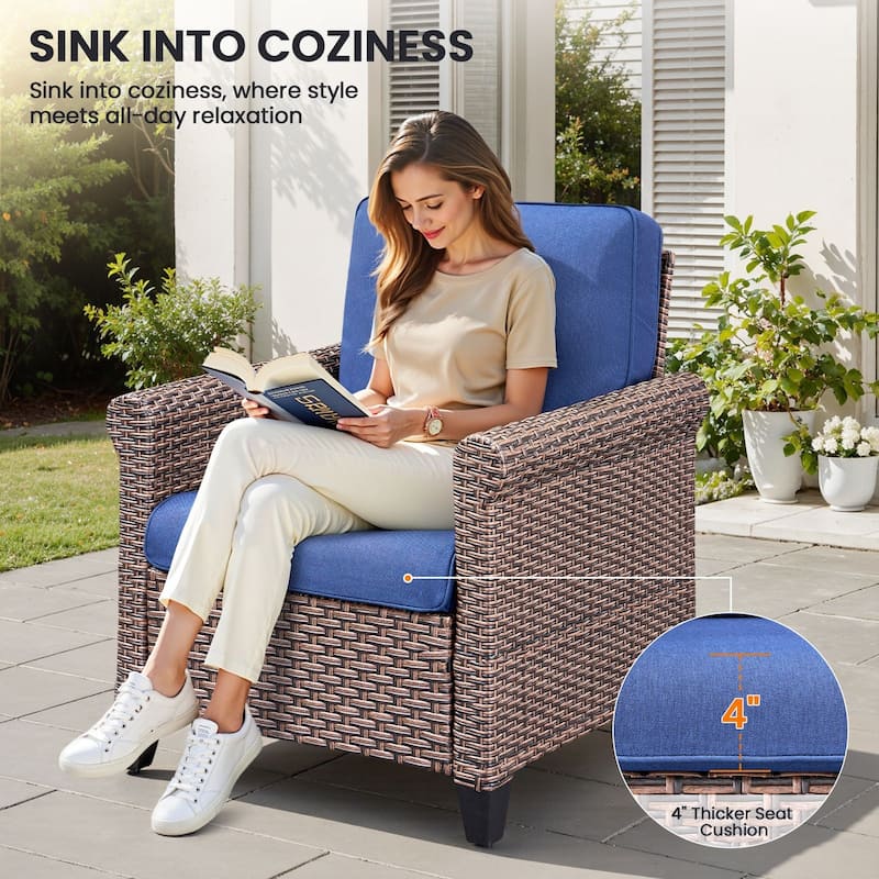 Pocassy Outdoor Sofa with Swivel Chairs Funiture Set