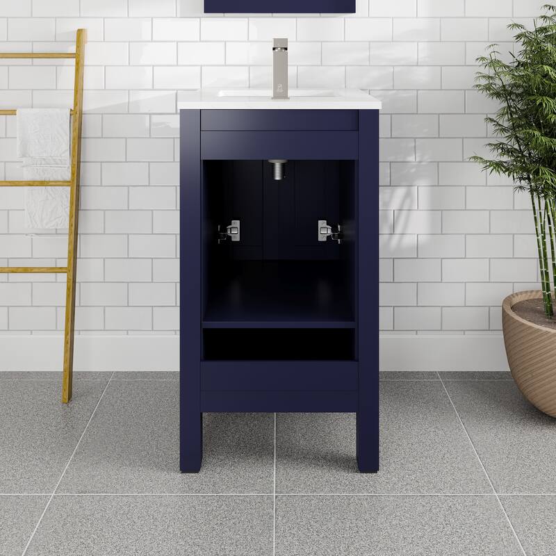 Eviva London 20"W Bath Vanity with Carrara Quartz Top