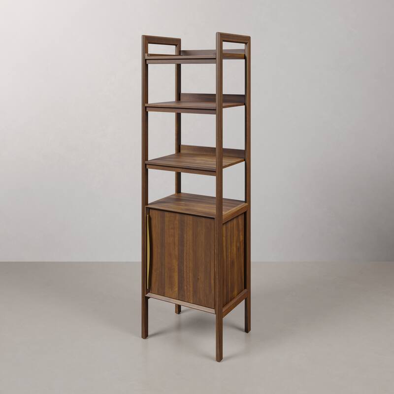 Ferrero 21 in. W x 17 in. D x 72 in. H Dark Walnut Wood Free Standing Linen Cabinet in Noir Juglans