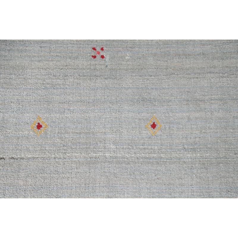 Indian Gabbeh Area Rug Handmade Wool Carpet - 8'1"x 9'9"